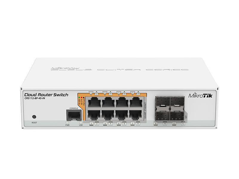 Switch MIKROTIK 8x10Base-T / 100Base-TX / 1000Base-T 4xSFP 1xConsole CRS112-8P-4S-IN  CRS112-8P-4S-IN 4752224002105