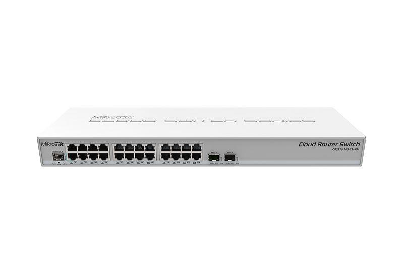 Switch MIKROTIK 24x10Base-T / 100Base-TX / 1000Base-T 2xSFP+ CRS326-24G-2S+RM  CRS326-24G-2S+RM 4752224002198