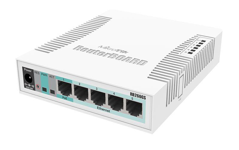 Switch MIKROTIK CSS106-5G-1S Desktop/pedestal 5x10Base-T / 100Base-TX / 1000Base-T 1xSFP CSS106-5G-1S  CSS106-5G-1S 4752224002310