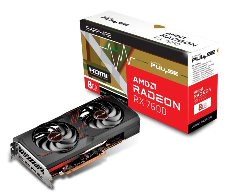 Graphics Card SAPPHIRE AMD Radeon RX 7600 8 GB GDDR6 128 bit PCIE 4.0 8x Dual Slot Fansink 1xHDMI 3xDisplayPort 11324-01-20G  11324-01-20G 4895106293618