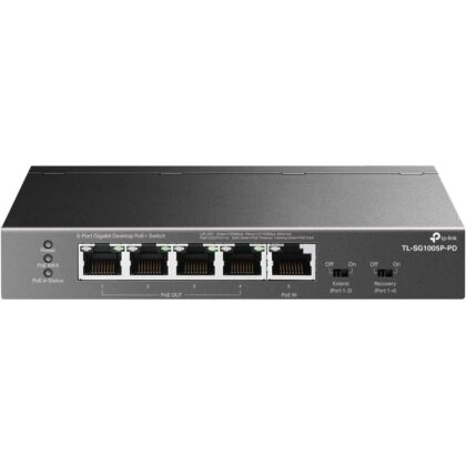 Switch TP-LINK TL-SG1005P-PD Desktop/pedestal 5x10Base-T / 100Base-TX / 1000Base-T PoE+ ports 5 TL-SG1005P-PD  TL-SG1005P-PD 4895252501117