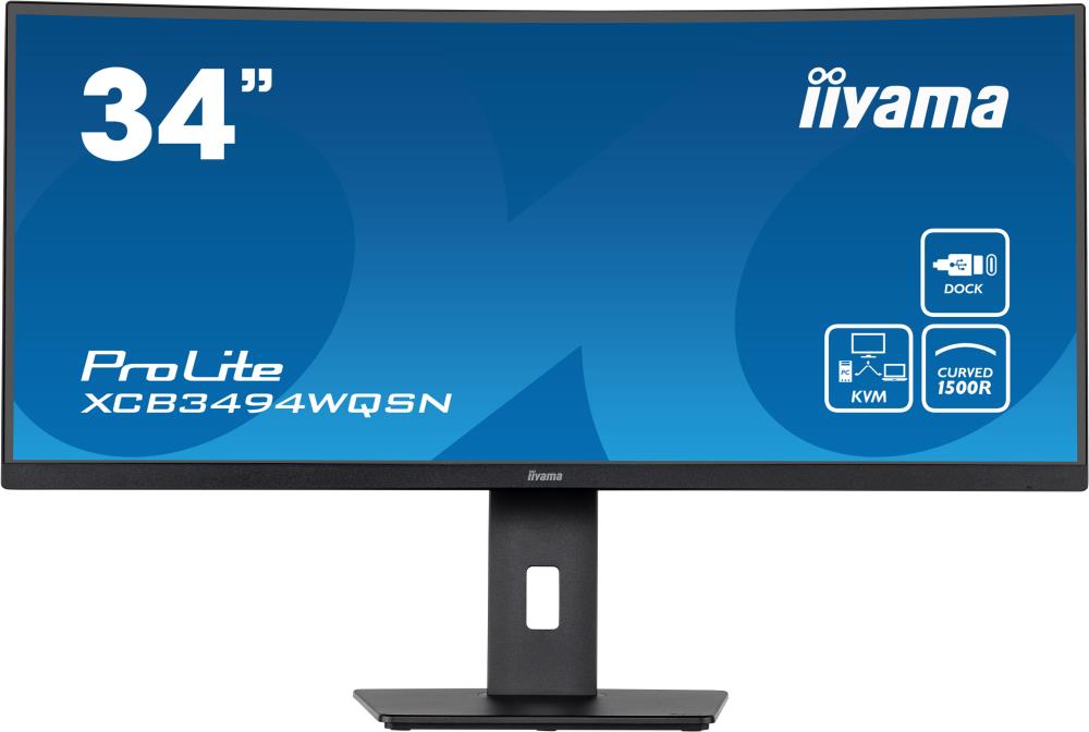 LCD Monitor IIYAMA XCB3494WQSN-B5 34" Curved/21 : 9 Panel VA 3440x1440 21:9 Matte 0.4 ms Speakers Swivel Height adjustable Tilt Colour Black XCB3494WQSN-B5  XCB3494WQSN-B5 4948570121410