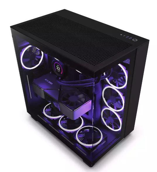 Case NZXT H9 FLOW MidiTower Case product features Transparent panel Not included ATX MicroATX MiniITX Colour Black CM-H91FB-01  CM-H91FB-01 5056547202402