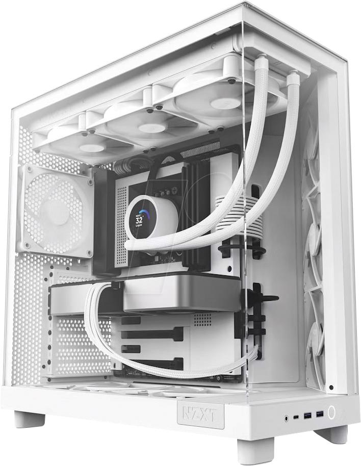 Case NZXT H6 Flow MidiTower Not included ATX MicroATX MiniITX Colour White CC-H61FW-01  CC-H61FW-01 5056547204048