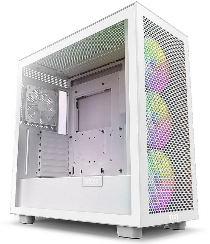 Case NZXT H7 Flow RGB MidiTower ATX EATX MicroATX MiniITX Colour White CM-H72FW-R1  CM-H72FW-R1 5056547205533