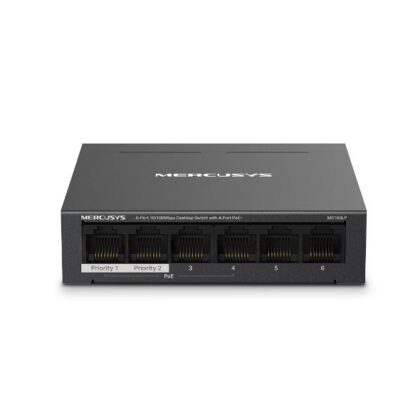 Switch MERCUSYS MS106LP Desktop/pedestal 6x10Base-T / 100Base-TX PoE+ ports 4 MS106LP  MS106LP 6957939001148