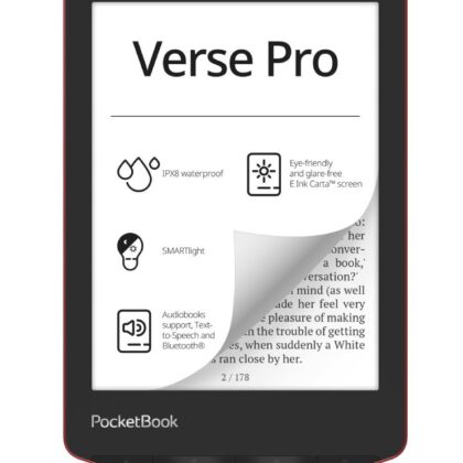 E-Reader POCKETBOOK Verse Pro 6" 1072x1448 1xUSB-C Wireless LAN Bluetooth Red PB634-3-WW  PB634-3-WW 76401520950098