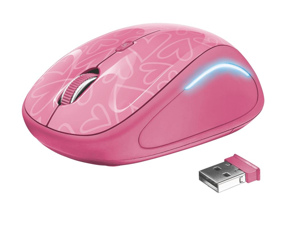 MOUSE USB OPTICAL WRL YVI FX/PINK 22336 TRUST  22336 8713439223361