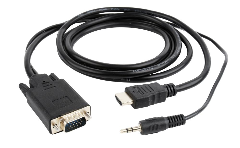 CABLE HDMI-VGA +3.5MM/3M A-HDMI-VGA-03-10 GEMBIRD  A-HDMI-VGA-03-10 8716309098069