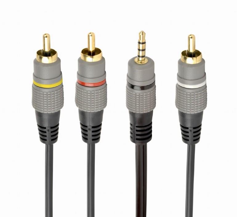 CABLE AUDIO 3.5MM 4PIN TO 3RCA/AV 1.5M CCAP-4P3R-1.5M GEMBIRD  CCAP-4P3R-1.5M 8716309105583