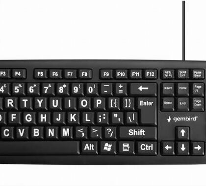 KEYBOARD STANDART USB ENG BIG/LETT. BLACK KB-US-103 GEMBIRD  KB-US-103 8716309118880