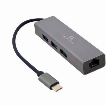 I/O ADAPTER USB-C TO LAN RJ45/USB HUB A-CMU3-LAN-01 GEMBIRD  A-CMU3-LAN-01 8716309120494