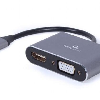 I/O ADAPTER USB-C TO HDMI/VGA/A-USB3C-HDMIVGA-01 GEMBIRD  A-USB3C-HDMIVGA-01 8716309121347