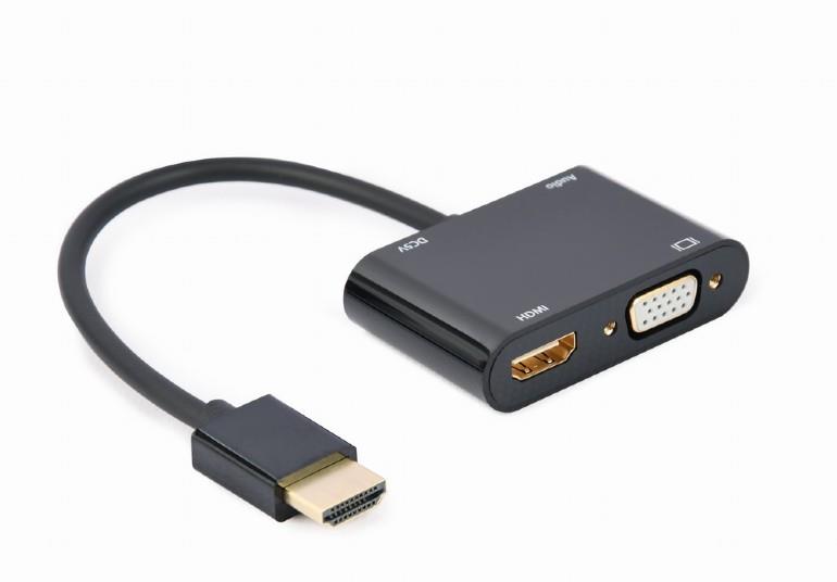 I/O ADAPTER HDMI TO HDMI/VGA/A-HDMIM-HDMIFVGAF-01 GEMBIRD  A-HDMIM-HDMIFVGAF-01 8716309124409