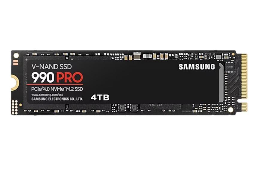 SSD SAMSUNG 990 PRO 4TB M.2 PCIe Gen4 NVMe TLC Write speed 6900 MBytes/sec Read speed 7450 MBytes/sec 2.3mm TBW 2400 TB MTBF 1500000 hours MZ-V9P4T0BW  MZ-V9P4T0BW 8806094947205