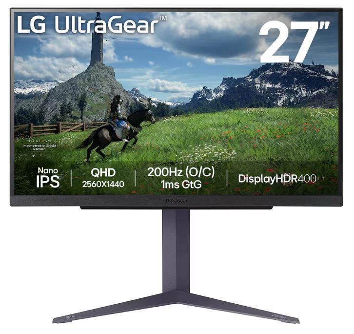 LCD Monitor LG 27" Panel IPS 2560x1440 16:9 180Hz 1 ms Pivot Height adjustable Tilt Colour Black 27GS85Q-B  27GS85Q-B 8806096087817