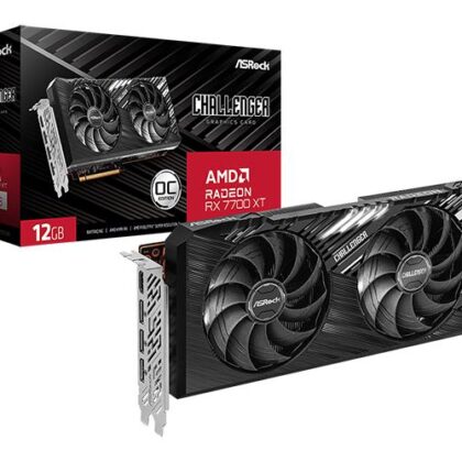 Graphics Card ASROCK AMD Radeon RX 7700 XT 12 GB GDDR6 192 bit PCIE 4.0 16x Two and Half Slot Fansink 1xHDMI 3xDisplayPort RX7700XTCL12GO  RX7700XTCL12GO 10