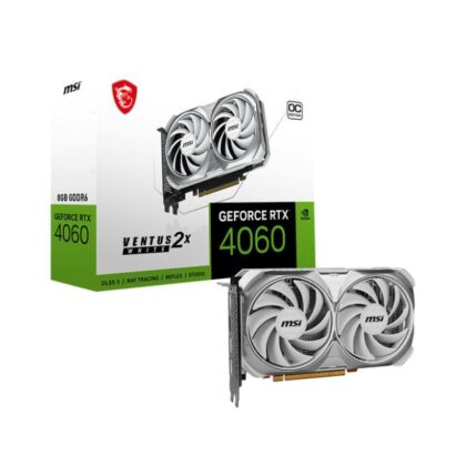 Graphics Card MSI NVIDIA GeForce RTX 4060 8 GB GDDR6 128 bit PCIE 4.0 8x Dual Slot Fansink 1xHDMI 3xDisplayPort RTX4060VEN2XWHITE8GOC  RTX4060VEN2XWHITE8GOC 4711377129480