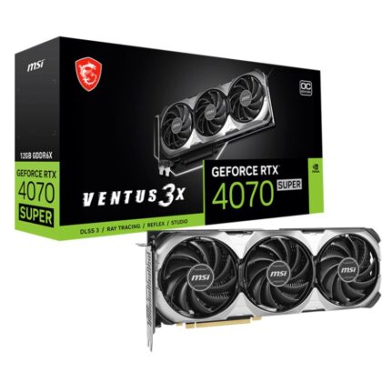 Graphics Card MSI NVIDIA GeForce RTX 4070 SUPER 12 GB GDDR6X 192 bit PCIE 4.0 16x Triple slot Fansink 1xHDMI 3xDisplayPort RTX4070SUPER12GVEN3XOC  RTX 4070 SUPER 12G VENUS 3X OC 4711377171267