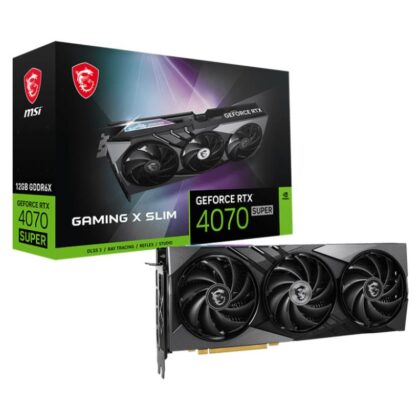 Graphics Card MSI NVIDIA GeForce RTX 4070 SUPER 12 GB GDDR6X 192 bit 1xHDMI 3xDisplayPort RTX4070SUPGAMXSLIM12G  RTX4070SUPGAMXSLIM12G 4711377171601