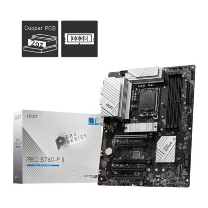 Mainboard MSI Intel B760 Express LGA1700 Memory DDR5 Memory slots 4 5xPCI-Express 5.0 16x 2xM.2 1xHDMI 1xDisplayPort 2xUSB 2.0 2xUSB 3.2 1xUSB-C 1xOptical S/PDIF 1xRJ45 5xAudio port PROB760-PII  PROB760-PII 4711377193887