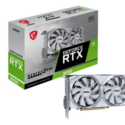 Graphics Card MSI NVIDIA GeForce RTX 3050 8 GB GDDR6 128 bit 1xDVI-D 1xHDMI 1xDisplayPort 3050VEN2XXSWHI8GOC  GEFORCE 3050 VENTUS 2X XS WHITE 8G OC 4711377249430