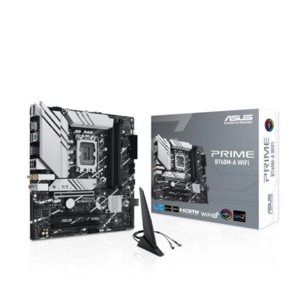 Mainboard ASUS Intel B760 Express LGA1700 Micro-ATX Memory DDR5 Memory slots 4 3xPCI-Express 4.0 16x 2xM.2 2xHDMI 1xDisplayPort 4xUSB 2.0 2xUSB 3.2 1xPS/2 1xRJ45 3xAudio port PRIMEB760M-AWIFI  PRIMEB760M-AWIFI 4711387131435