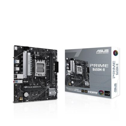 Mainboard ASUS AMD B650 SAM5 Micro-ATX Memory DDR5 Memory slots 2 1xPCI-Express 4.0 1x 2xPCI-Express 4.0 16x 2xM.2 1xHDMI 4xUSB 2.0 2xUSB 3.2 1xRJ45 3xAudio port PRIMEB650M-R  PRIMEB650M-R 4711387429761