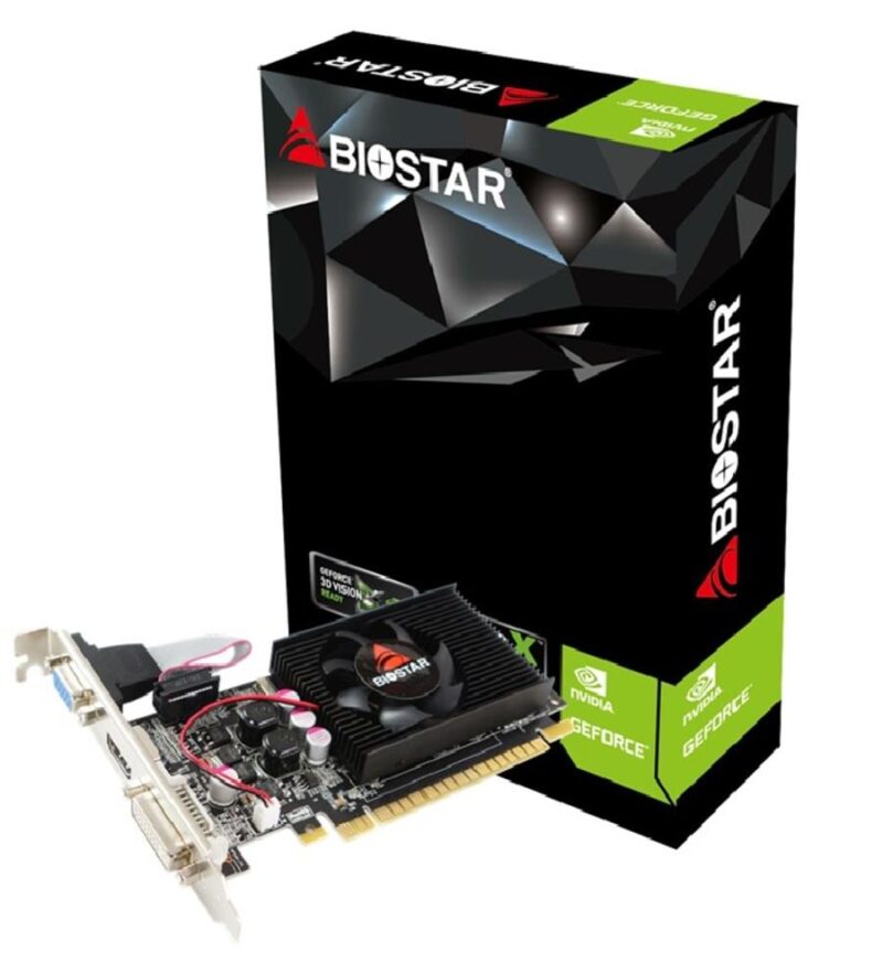 Graphics Card BIOSTAR NVIDIA GeForce 210 1 GB DDR3 64 bit PCIE 2.0 16x Memory 1333 MHz GPU 589 MHz Single Slot Fansink 1x15pin D-sub 1xDVI-D 1xHDMI VN2103NHG6  VN2103NHG6 4712795656794