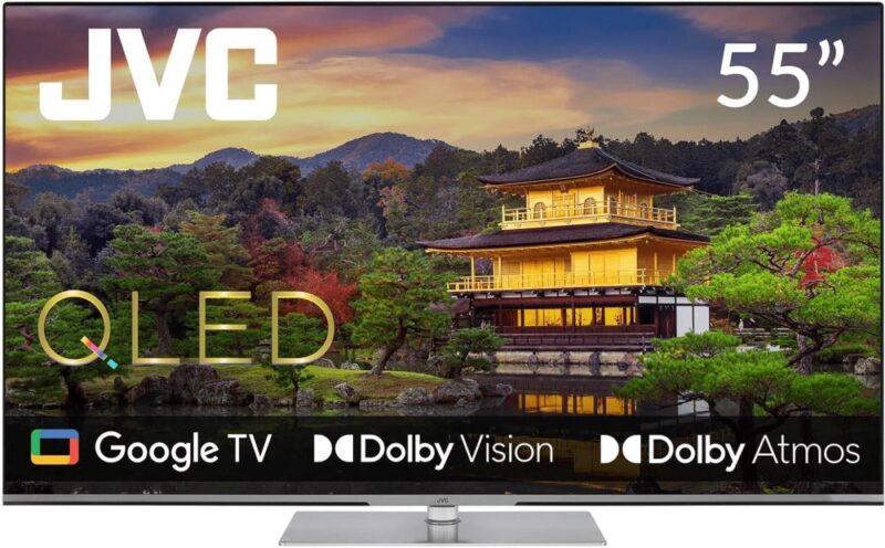 TV Set JVC 55" 4K/Smart QLED 3840x2160 Wireless LAN Bluetooth Google TV Silver LT-55VGQ840P  LT-55VGQ840P 4975769483530