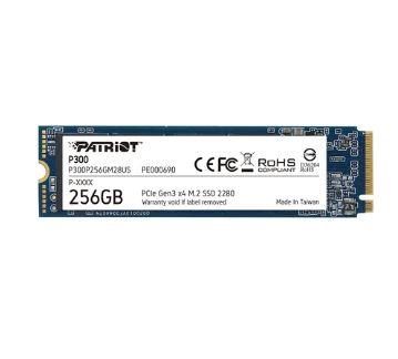 SSD PATRIOT P300 256GB M.2 PCIE NVMe 3D NAND Write speed 1100 MBytes/sec Read speed 1700 MBytes/sec 3.8mm TBW 120 TB P300P256GM28  P300P256GM28 814914026519