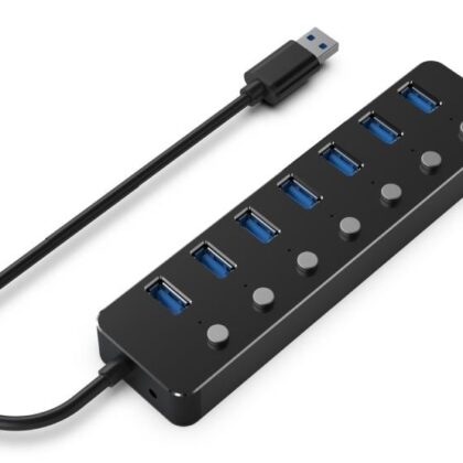 I/O HUB USB3 7PORT/UHB-U3P7P-01 GEMBIRD  UHB-U3P7P-01 8716309124676