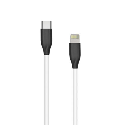 Silicone cable USB Type-C - Lightning (white