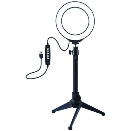 LED Ring Lamp 12cm With Desktop Tripod Mount Up To 24.5cm