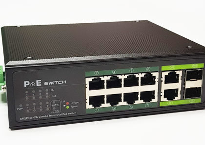 PoE switch 8ch 100Mbps +2G uplink 2 SFP