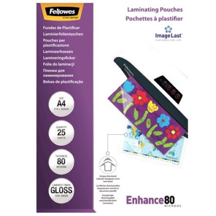 LAMINATOR POUCH IMAGELAST/A4 80 25PCS 5396205 FELLOWES  5396205 077511539626