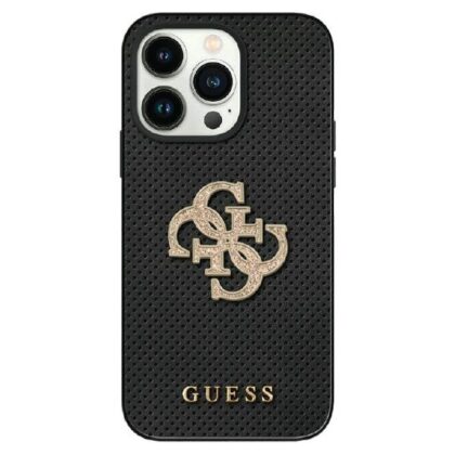 Guess Leather Perforated 4G Glitter Logo Back Case for Apple iPhone 15 GUHCP15SPSP4LGK 3666339151287