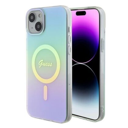 Guess IML Iridescent MagSafe Back Case for Apple iPhone 15 Plus GUHMP15MHITSQ 3666339154936