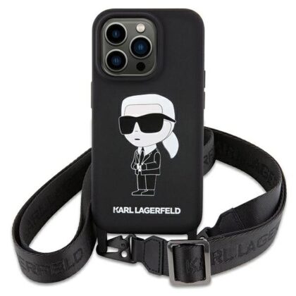 Karl Lagerfeld Crossbody Silicone Ikonik Back Case for Apple iPhone 15 KLHCP15SSCBSKNK 3666339167431