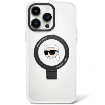 Karl Lagerfeld Ring Stand Karl Head MagSafe Back Case for Apple iPhone 15 KLHMP15SHMRSKHH 3666339168513