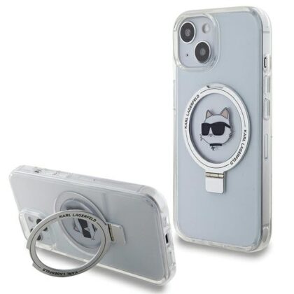 Karl Lagerfeld Ring Stand Choupette Head MagSafe Back Case for Apple iPhone 15 KLHMP15SHMRSCHH 3666339168636