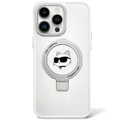 Karl Lagerfeld Ring Stand Choupette Head MagSafe Back Case for Apple iPhone 15 Plus KLHMP15MHMRSCHH 3666339168643