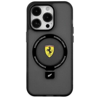 Ferrari Ring Stand MagSafe Back Case for Apple iPhone 15 FEHMP15SUSCAK 3666339170882