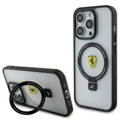 Ferrari Ring Stand MagSafe Back Case for Apple iPhone 15 Pro FEHMP15LUSCAH 3666339170943