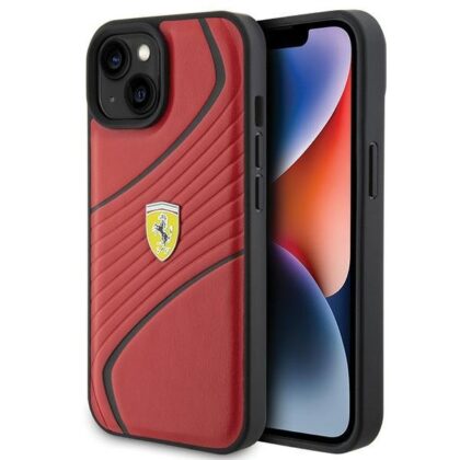 Ferrari Twist Metal Logo Back Case for Apple iPhone 15 FEHCP15SPTWR 3666339170967