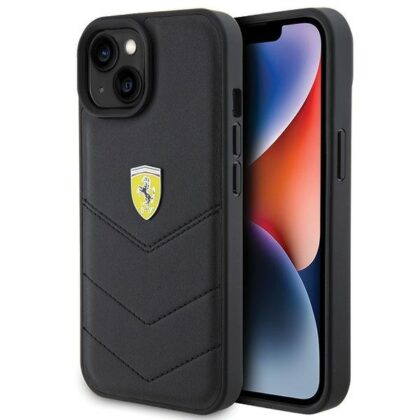 Ferrari Quilted Metal Logo Back Case for Apple iPhone 15 FEHCP15SRDUK 3666339171032