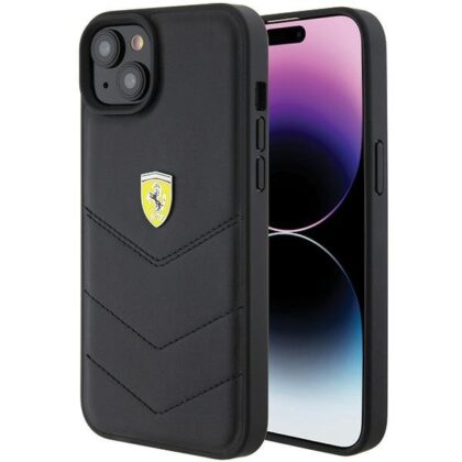 Ferrari Quilted Metal Logo Back Case for Apple iPhone 15 Plus FEHCP15MRDUK 3666339171049