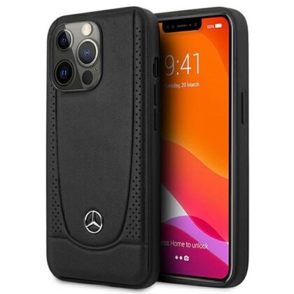 Mercedes Leather Urban Back Case for Apple iPhone 15 Pro MEHCP15LARMBK 3666339171872