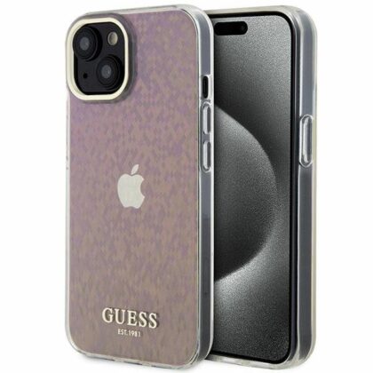 Guess IML Faceted Mirror Disco Iridescent Case for iPhone Apple 15 GUHCP15SHDECMP 3666339172596