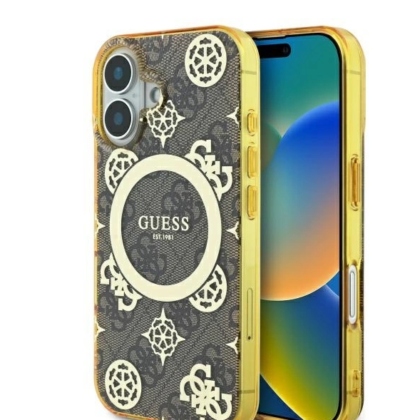 Guess IML Peony On 4G Background MagSafe Back Case for Apple iPhone 16 GUHMP16SH4PYEEW 3666339300050